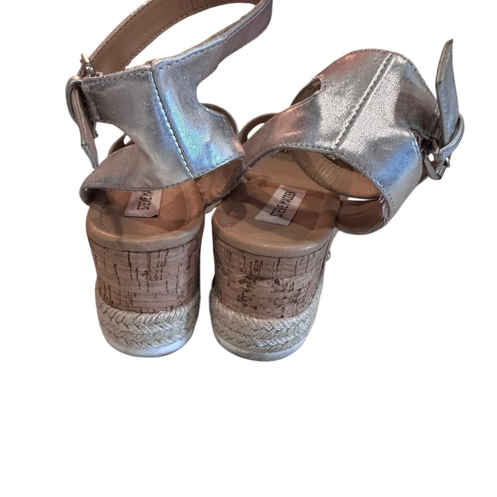 Steve Madden Silver Espadrille Sandals Size 11 - Picture 4 of 7